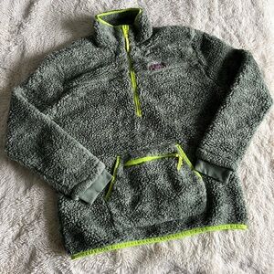 Vineyard Vines Cozy Green Fleece Kids Pullover